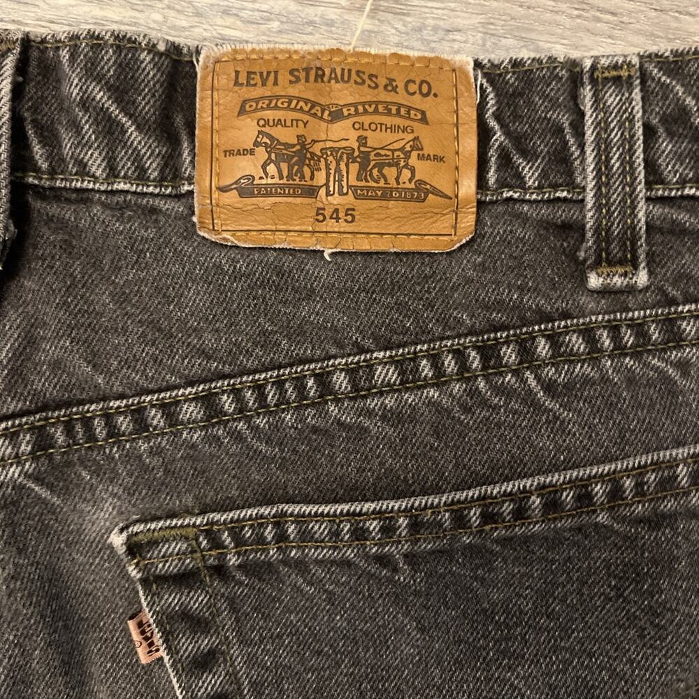 Vintage Levis 545 Orange Tab Loose Fit Black Jeans Mens 40x34 USA 36x34 Measure